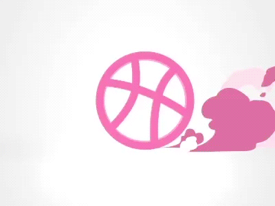 Go Dribbble! 2d 2d fx animation ball cartoon dribbble flash fx gif hello logo smoke sport