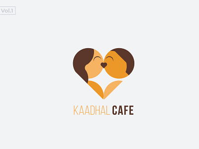 LOGOFOLIO 1 - Kaadhal Cafe artist artwork brand identity brand illustration branding design cafe logo coffee shop logo dribbble dribbble invite editorial design editorial illustration identity illustration logo logo design love lovers vector