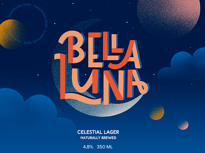 Bella Luna Beer branding design illustration lettering lettering logo logo typography vector