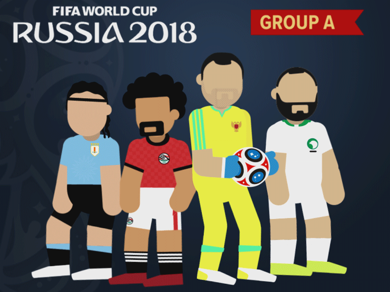 World Cup 2018 Group A animation soccer world cup