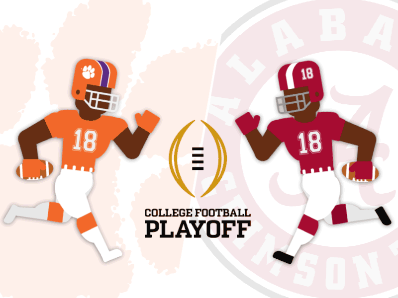 2018 College Football Playoff after effects alabama crimson tide animation clemson tigers college football duik illustrator