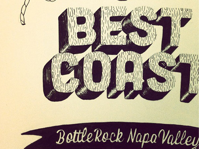 Best Coast Poster design drawing illustration typography
