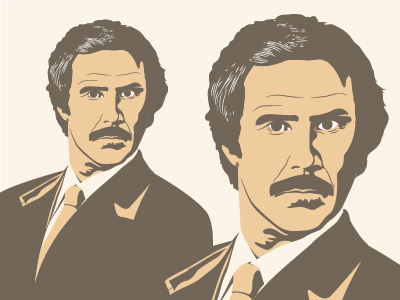 Ron Burgundy character drawing graphic design illustration