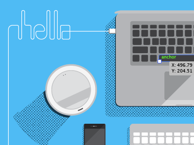 Hello my desk coffee icon illustration iphone pencil ui