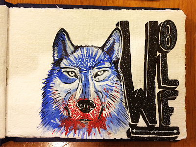 Wolf animal design illustration ink marker painting pen sketch sketchbook watercolor wolf