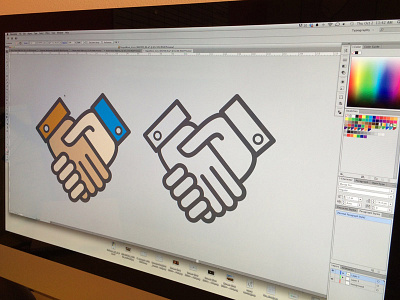 Shakecon design eats elements graphic handshake icon illustration illustrator pixel ui ux