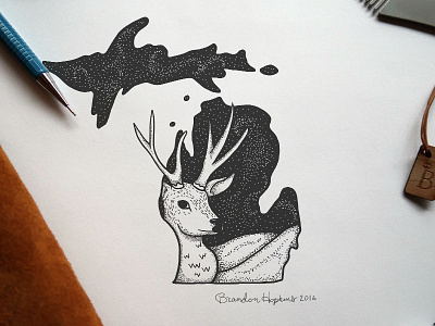 Michigan Deer art deer design graphic handmade illustration illustrator inktober michigan photography