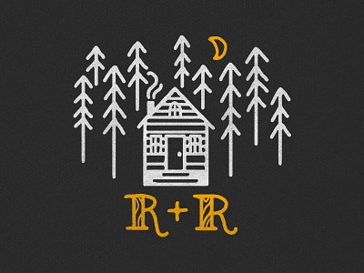 R & R cabin camping design graphic design handlettering illustration lettering night trees type typography woods