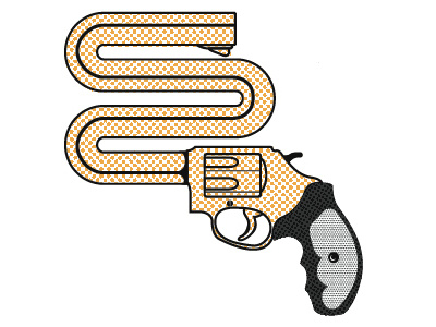 Handgun drawing gun illustration sketch