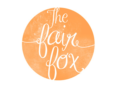 The Fair Fox Blog Logo blog circle cursive distressed logo orange peach script