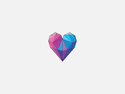 <3 facet geometric heart