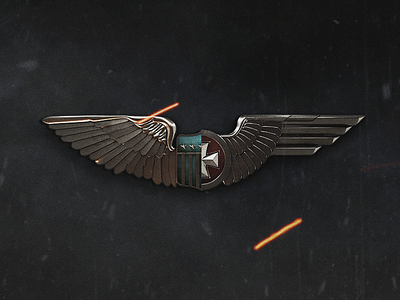 Days of War Logomark 3d game icon logo metal military war wings ww2