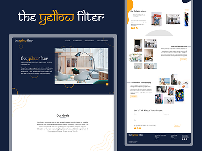 The Yellow Filter Landing Page fashion freelance landing page photograph the yellow filter website design
