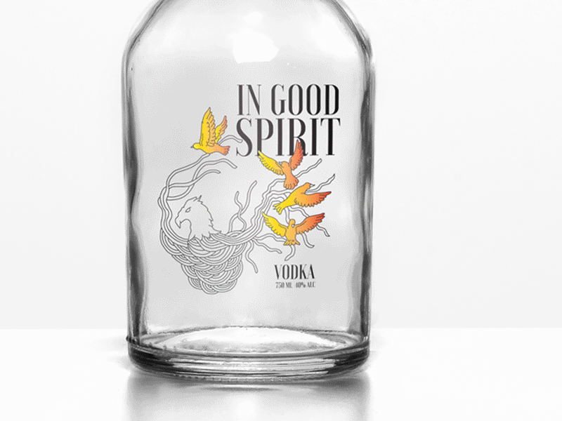 Vodka bottle Design bird bottle branding design eagle falcon gif graphic design love package design sketch vodka