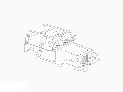 Jeep Wrangler (Jurassic Park) art artwork clean creative design designer graphic design jeep jeep wrangler jurassic park minimal sketch