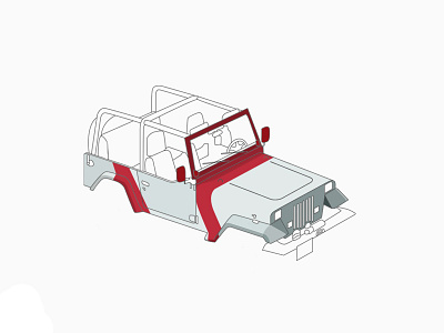 Jeep Wrangler (Jurassic Park) art artwork clean creative design designer graphic design jeep jeep wrangler jurassic park minimal sketch