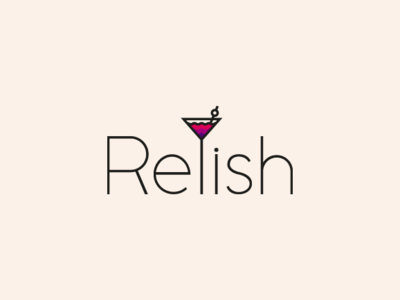 Relish Logo art artwork bar brand brand identity clean cocktail creative design designer font graphic design illustration logo logo design minimal relish sketch typography