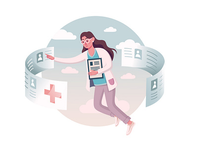 Receptionist nurse adobe illustrator girl character health illustration medical medicine nurse nurse character reception vector illustration vectorart