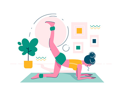 Girl traning fitness exersize by Anastasiya Melnikova on Dribbble