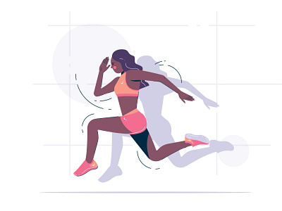Running Girl adobe illustrator fitness girl character illustration lineart run runner running running shoe sport vector art vector illustration