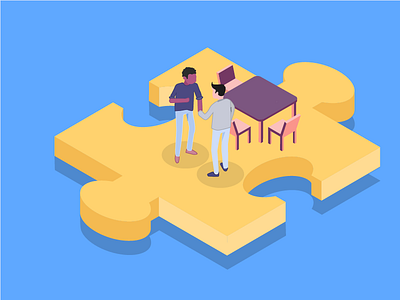 Isometrics illustration for Collaborations icons illustrations isometric storytelling ux vector