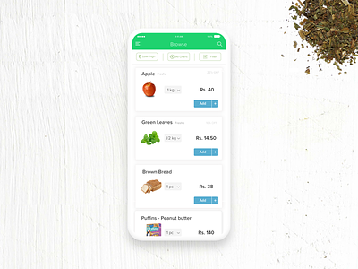 UX for Groceries- AListing page Design animation design e-commerce interaction listing product product page ui ux