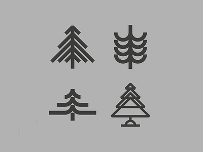 4 Trees graphicdesign logo pictogram simplicity staybold thicklines