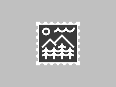 Outdoor Postage Stamp Design graphic graphicdesign minimalism outdoor outdoorbadge postagestamp stampdesign staybold thicklines