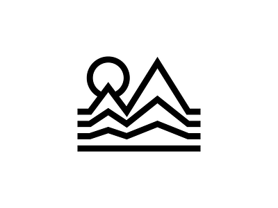Mountains bold graphic icon minimalism monoline stay bold thick lines