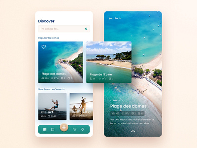 Noirmoutier's Beaches App activites application beaches blue design holidays island mobile ui ux web