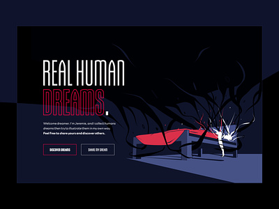 REAL HUMAN DREAMS - Landing Page design desktop dreams illustration ui ux vector
