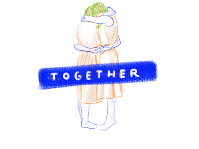 Together 1 doodle illustration lgbtq typography women