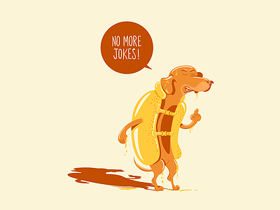No more jokes cartoon dachshund dog german basset hot dog humor pet