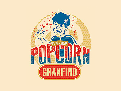 Granfino Popcorn cinema design illustration movie pop art pop corn popcorn vector vintage