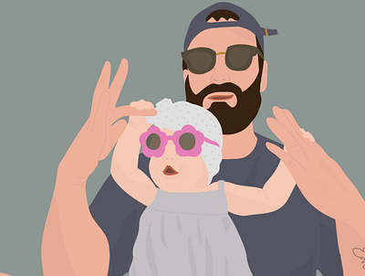 Father & Baby - Digital Portrait app design branding design digital art digital illustration digital painting illustration toronto ui ui design user interface ux design