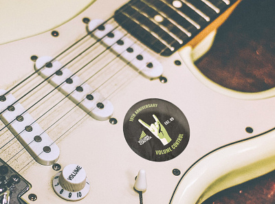Volume Control Anniversary Sticker belfast guitar merch design merchandise music northern ireland rock sticker
