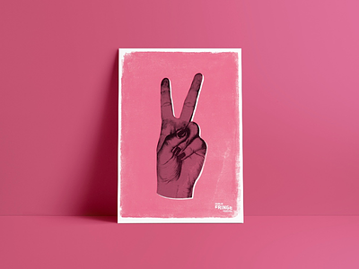 Two Fingers Up design feminism halftone illustration poster womens rights