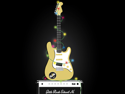 Girls Rock Christmas belfast branding christmas design guitar illustration logo merchandise music northern ireland rock