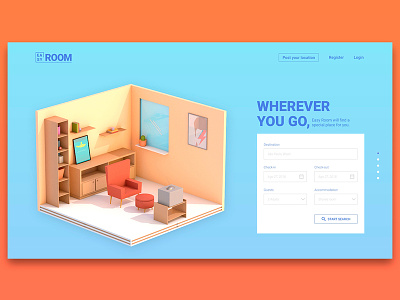 Reservation Page UI 3d booking booking form isometric reservation trip ui
