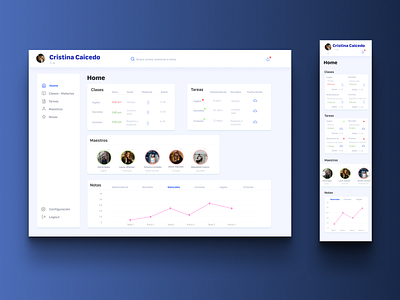 School Dashboard Responsive Design figmadesign interaction interface plataform uidesign webdesign website design