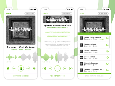 Podcast Player daily ui design limetown mobile music player podcast sketch
