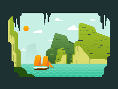 Ha Long Bay Illustration