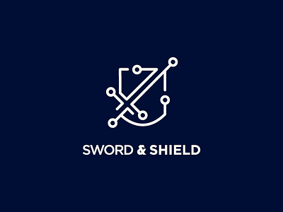 Sword & Shield branding identity illustrator logo logos shield sword sword shield sword and shield thirty thirtylogos
