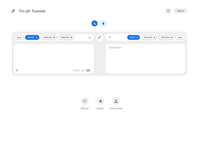 Google Translate Web light mode REDESIGN