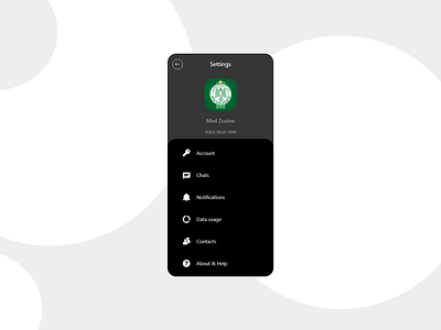 Settings Whatsapp App REDESIGN dark mode
