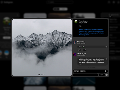 Post Comment Instagram WEB REDESIGN dark mode