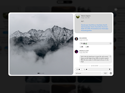 Post Comment Instagram WEB REDESIGN light mode animation branding comment comments design flat icon illustration instagram lettering light mode post posts typography ui ux vector web website