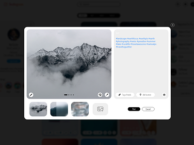 Add New Edit Post Image Instagram WEB REDESIGN light mode