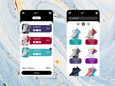 Nike shopping store cart search APP REDESIGN app app design cart design ecommerce flat free free psd freebie freebies freelance list nike redesign search shoes shopping store ui ux
