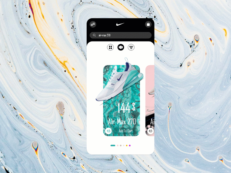 Animation Interaction Nike Shopping store APP REDESIGN